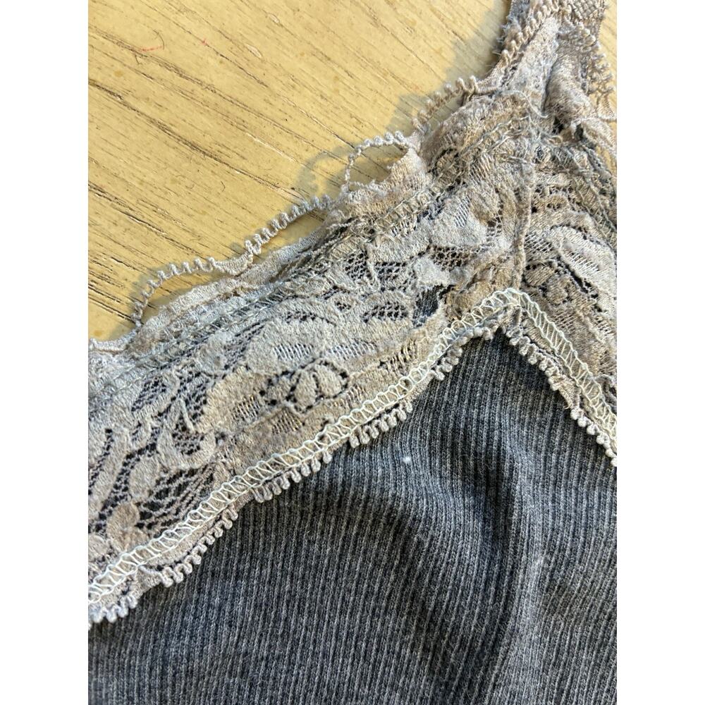 Vintage XOXO Babydoll Cami Top Ribbed Bella Swan Lace Trim Y2K Coquette Grunge S - Picture 7 of 16